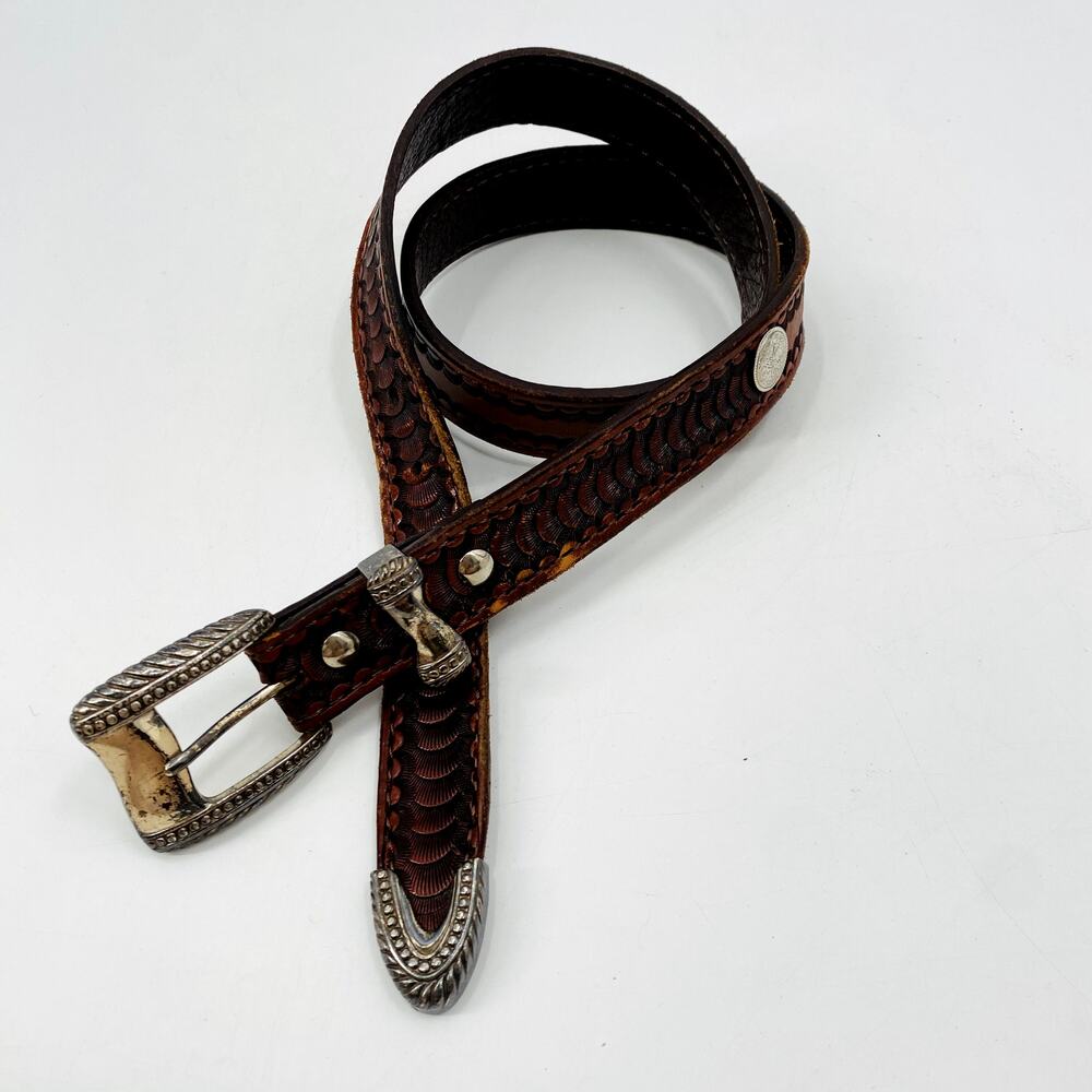 Vintage Leather Western brown Belt